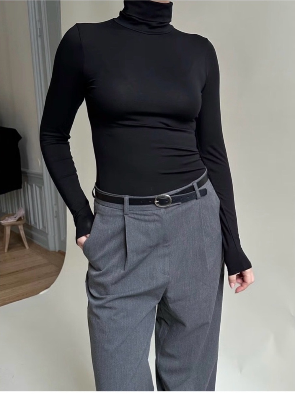 Djerf Avenue Daily Turtleneck Top in Black size XXS